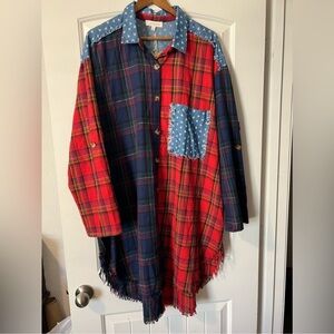 Umgee Red and Blue Plaid Dress